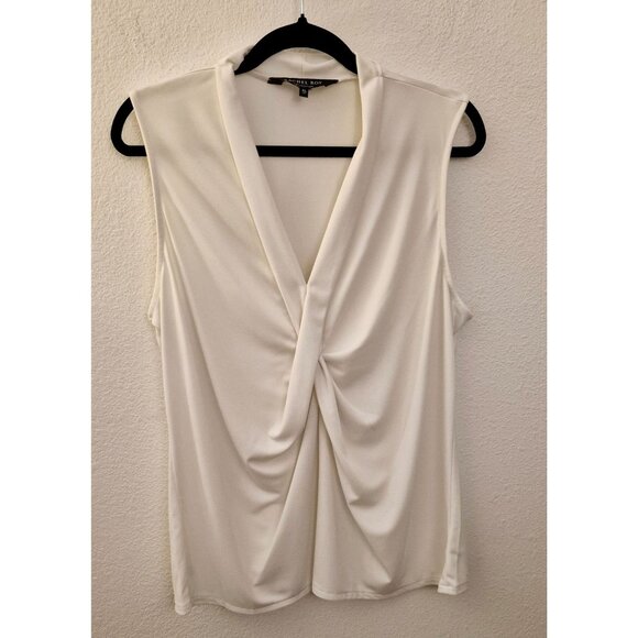 Rachel Roy Twist Front Feminine Sleeveless Cream Blouse Size XL EUC - Picture 1 of 7